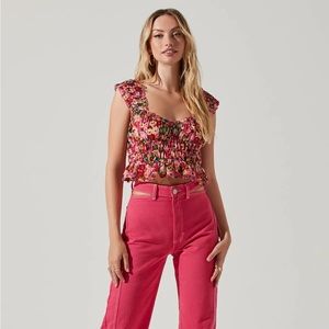 ** NEGOTIATION ASTR the Label Rosita Floral Smocked Top